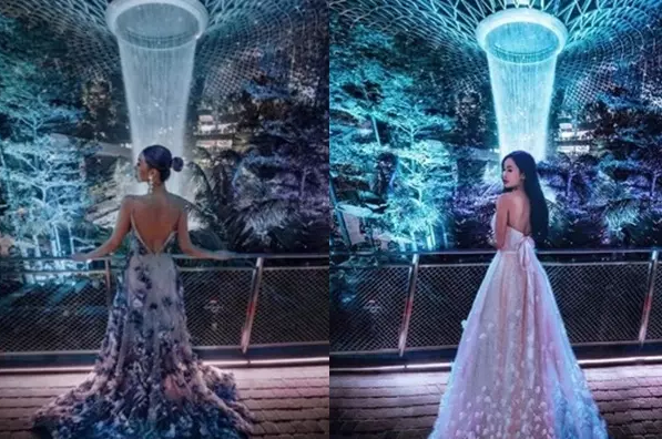 Cô từng bị tố “sống ảo” khi photoshop ảnh của một blogger nước ngoài thành ảnh của bản thân.