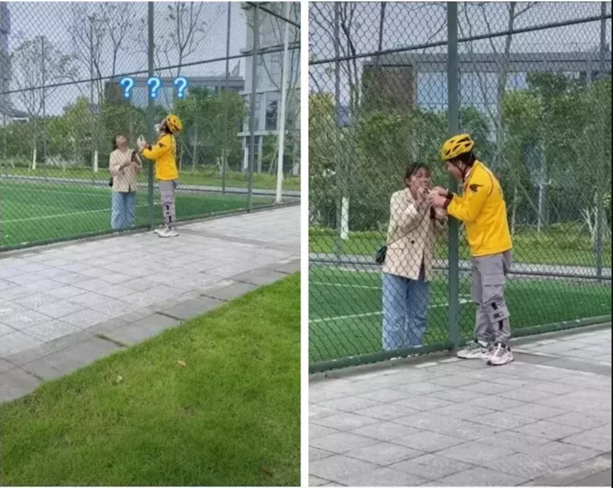 Tình huống hài hước của anh chàng shipper này đã được chia sẻ khiến cư dân mạng được một phen cười bò vì sự nhiệt tình hết cỡ. Ảnh: Tổng hợp