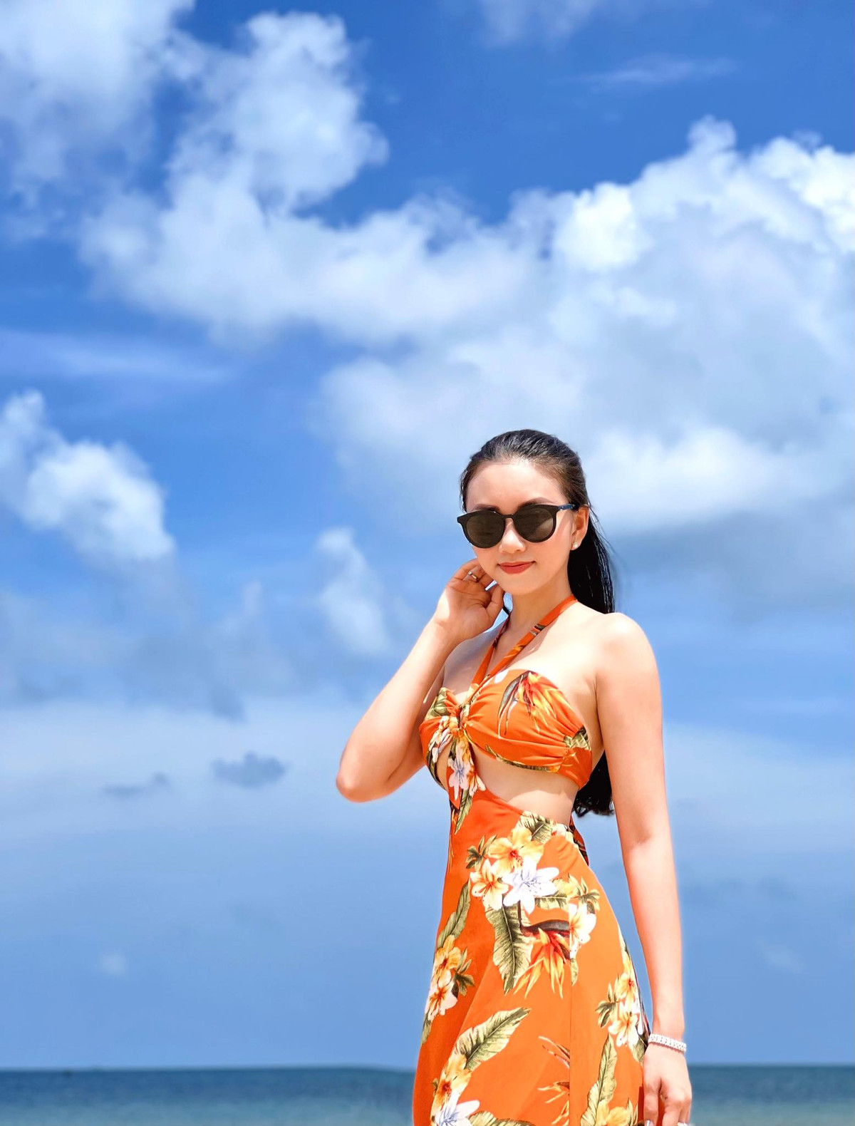 Ở tuổi 29, Thy Thơ vẫn giữ được vóc dáng mảnh mai và gương mặt trẻ trung như thời con gái.