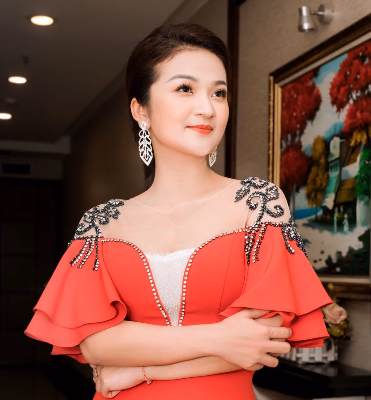 Nhan sắc của Đỗ Tố Hoa cũng vô cùng nổi bật ở mọi khoảnh khắc. Ảnh: FBNV