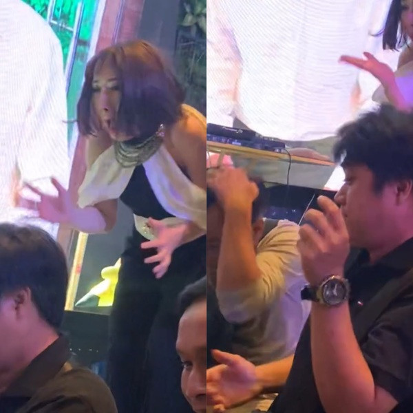 Mọi thứ đang diễn ra vô cùng suôn sẻ thì bỗng nhiên nữ nhân viên bất ngờ nổi hứng thực hiện cú xoay mâm giơ tay lên cao. Tuy nhiên sau đó nhân viên trượt tay đổ thức ăn vào đầu nam khách hàng ngồi phía bên phải cánh gà.