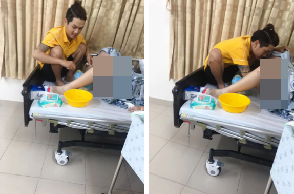 Hình ảnh một anh chồng có tên là K. Phát, tuy còn rất trẻ nhưng lại khéo chăm sóc vợ con. Anh chồng này chăm sóc cho vợ rất tỉ mỉ. Vì người phụ nữ đã mang nặng đẻ đau cho mình, anh chẳng ngại làm cho vợ cả những điều tế nhị. Ảnh: Tổng hợp