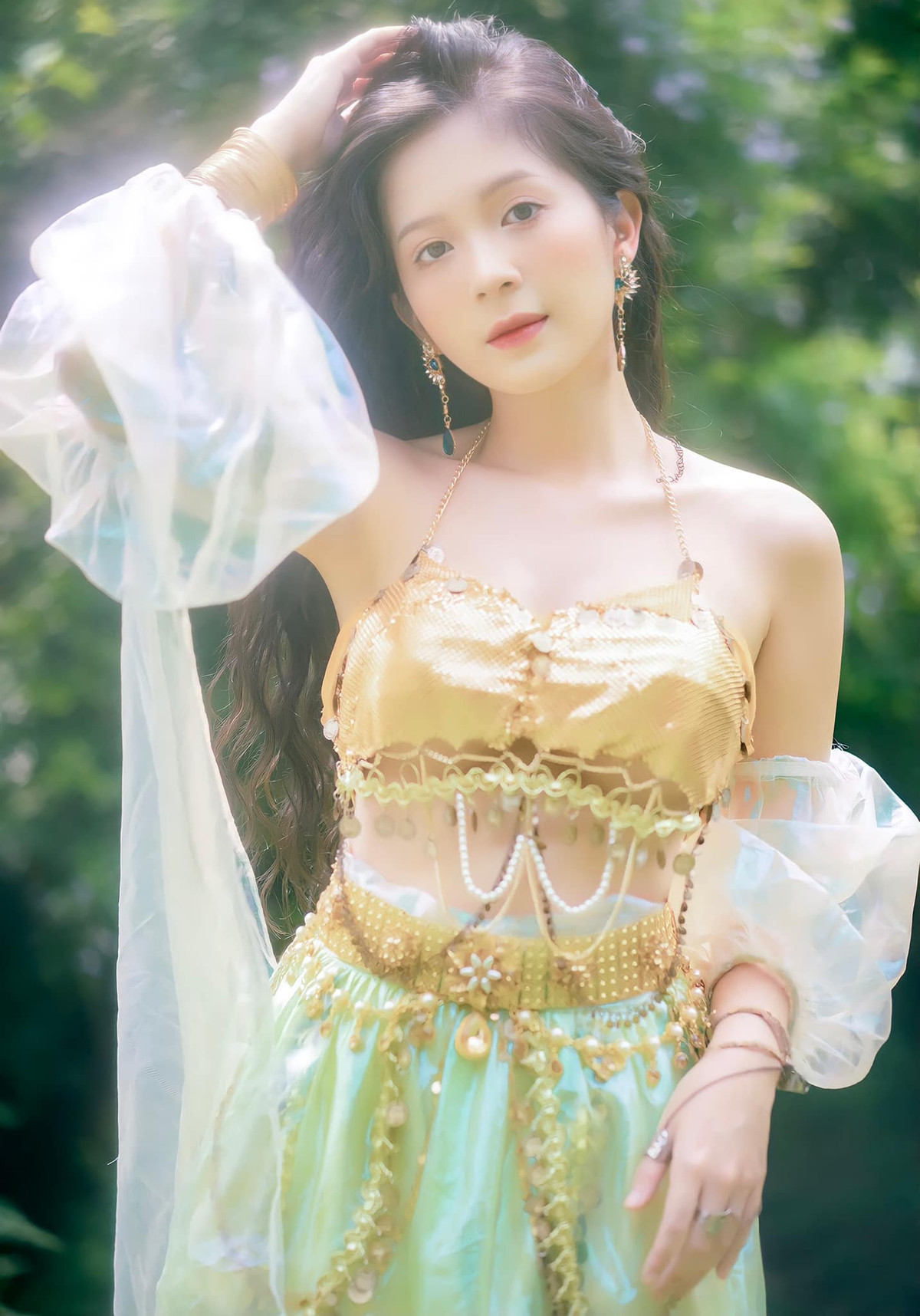 Nguyễn Hoàng Ngọc Huyền (sinh năm 1997, Hà Nội) là hot girl từng gây chú ý trong cộng đồng mạng nhờ bộ ảnh chụp với đồng phục thể dục. Ảnh: FBNV