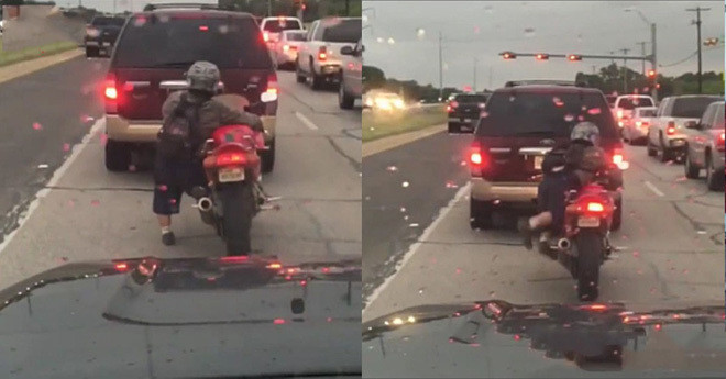 Một pha dừng xe cồng kềnh đến từ một cô gái chân ngắn khác.