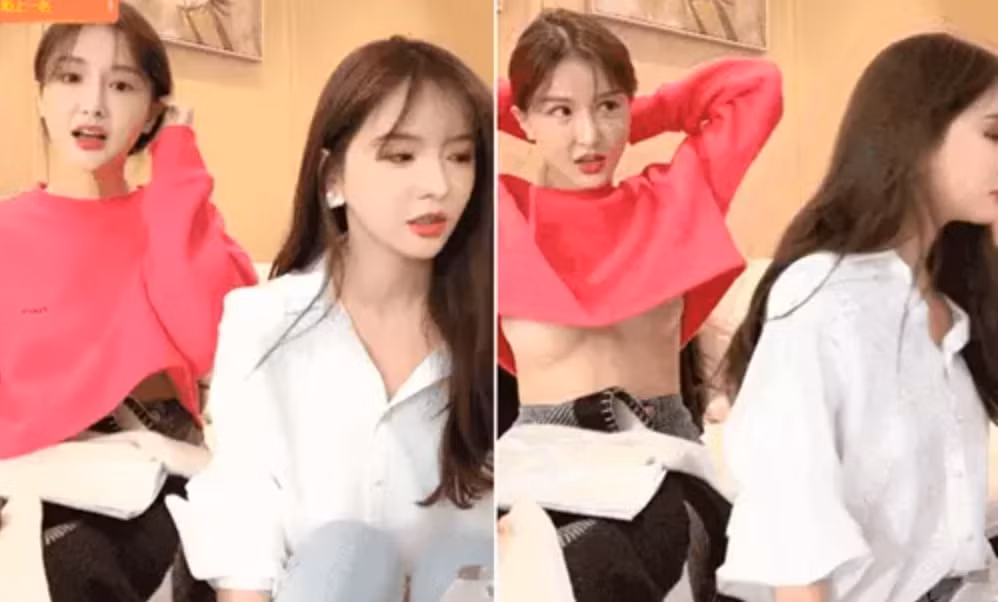 Một streamer người Trung Quốc diện áo croptop tôn dáng. Khi đưa tay lên buộc tóc cô đã gặp sự cố trang phục. Bên cạnh người đồng cảm, có người cho rằng đây là chiêu trò để người đẹp thu hút thêm người xem livestream bán hàng.