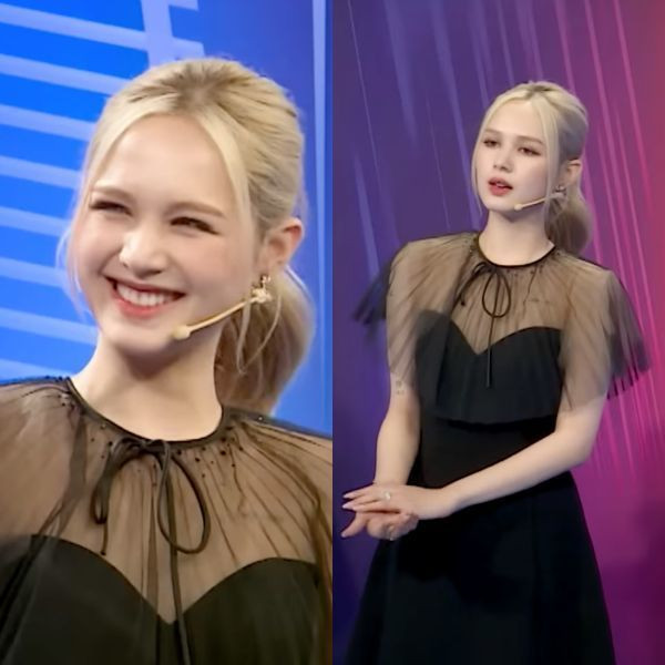 Thả dáng trong bộ cánh không quá cầu kỳ, song Xoài Non vẫn ghi điểm bởi ngoại hình thanh lịch, nữ tính.