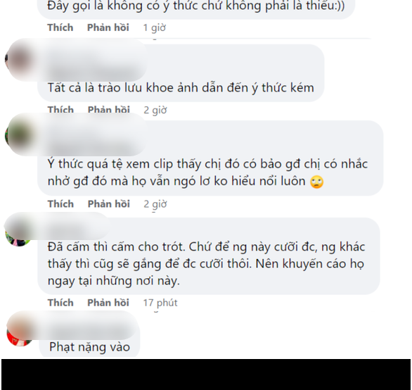 Dưới phần bình luận, nhiều người tỏ ra khá bức xúc với cách hành xử không suy nghĩ của nhóm người đó. Ảnh: Chụp màn hình