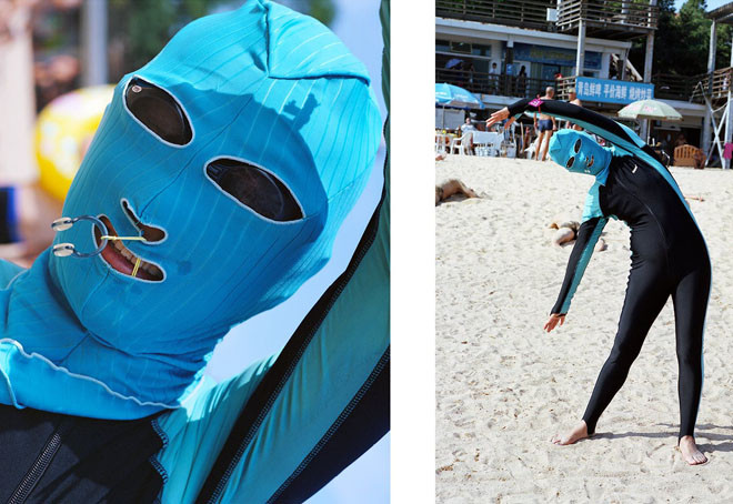 Áo tắm chống nắng của chị em Trung Quốc từng bị coi là thảm họa thời trang.