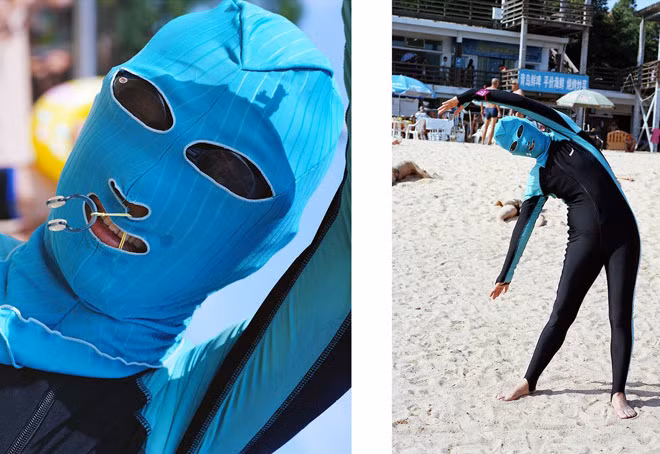 Áo tắm chống nắng của chị em Trung Quốc từng bị coi là thảm họa thời trang.