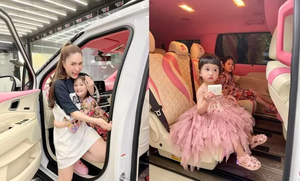Bên cạnh đó, họ còn chi số tiền lớn để tậu một chiếc xế hộp màu trắng cơ bản. Sau đó, đại gia quận 7 bỏ ra thêm 300 triệu đồng để trang trí nội thất màu hồng theo sở thích của 3 công chúa.