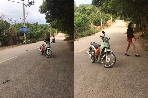 Lại thêm một trường hợp dừng xe giữa đường rồi vào lê đường làm việc riêng. Ảnh: Tổng hợp