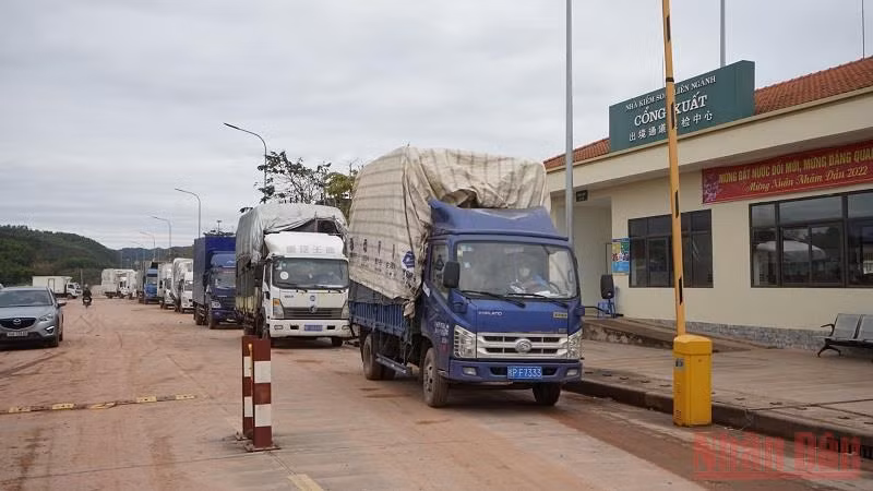 Xuat khau 140 tan thuy san qua Loi mo Km3+4 Hai Yen, Mong Cai