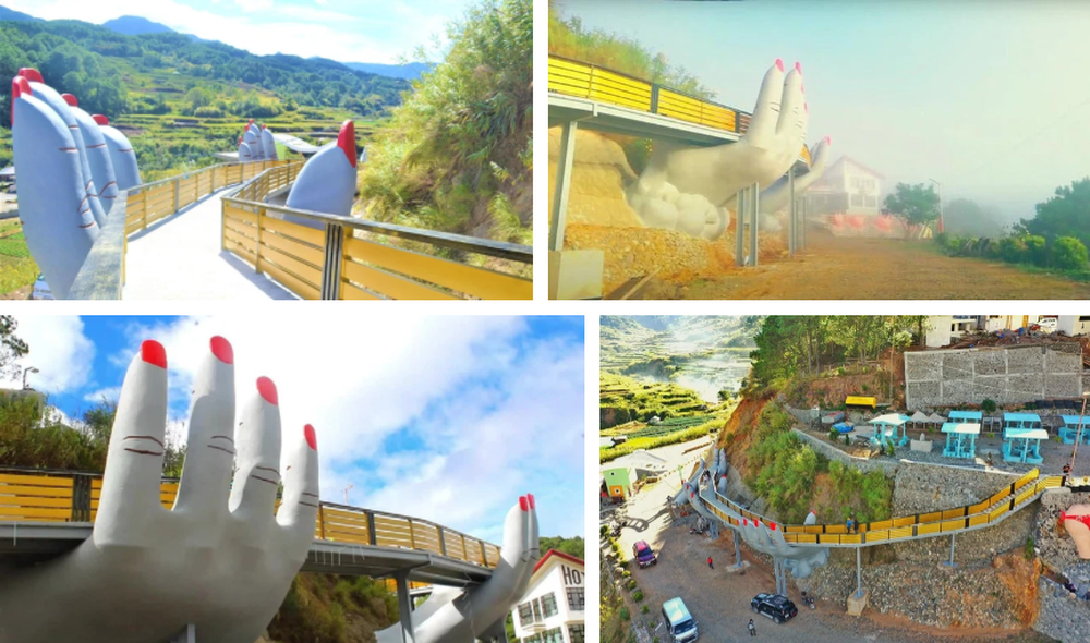 Một phiên bản khác được cho là nhái Cầu Vàng xuất hiện tại Philippines. Nhiều người cho rằng phiên bản này còn xấu hơn cả chiếc cầu bàn tay ở Trung Quốc bởi nó có hình thù khá... lạ. Ảnh: Tổng hợp