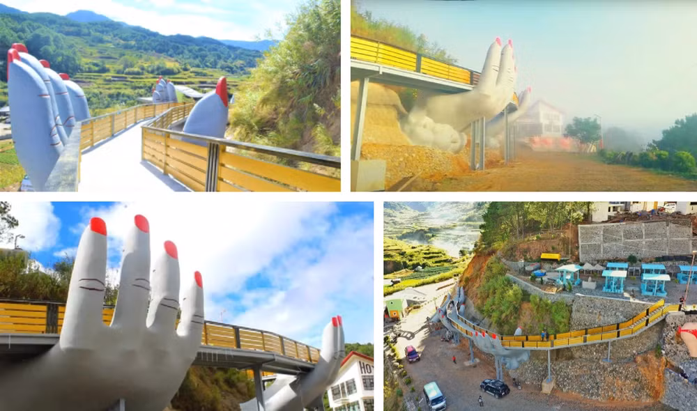 Một phiên bản khác được cho là nhái Cầu Vàng xuất hiện tại Philippines. Nhiều người cho rằng phiên bản này còn xấu hơn cả chiếc cầu bàn tay ở Trung Quốc bởi nó có hình thù khá... lạ. Ảnh: Tổng hợp