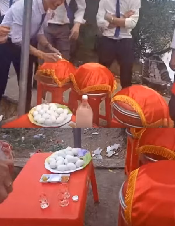 Ăn trứng vịt lộn trong đám cưới cũng là một trải nghiệm thú vị.