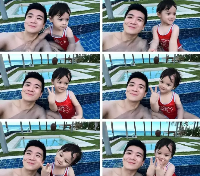 Hình ảnh lập tức gây chú ý vì sự đáng yêu của cậu bé. Đây cũng là khoảnh khắc hiếm hoi Gấu xuất hiện trong đám cưới của chú Vinh Quang.