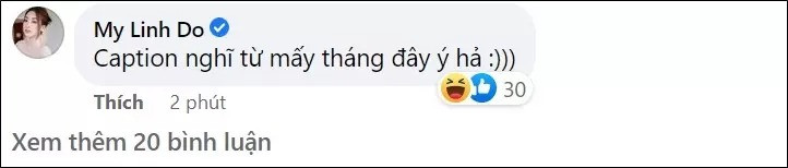 Dưới phần bình luận, Đỗ Mỹ Linh gây chú ý khi trêu chọc hôn phu: "Caption nghĩ từ mấy tháng đây ý hả?". Những dòng trạng thái qua lại của cặp đôi càng khiến cư dân mạng thích thú.