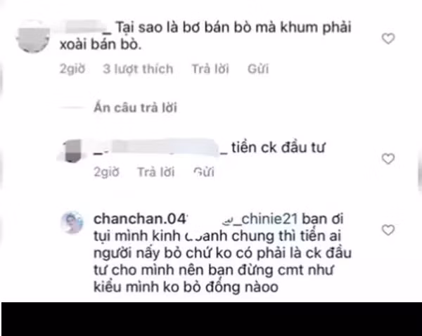 Cụ thể, một tài khoản đã khẳng định Xoài Non lấy tiền của chồng để kinh doanh chứ không phải bỏ tiền túi.