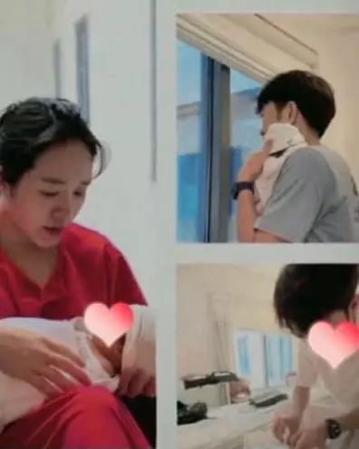 Khoảnh khắc ghi lại cầu thủ Lương Xuân Trường diện đồ thoải mái, quần short kết hợp áo phông. Trong khi nhóc tỳ được cho ngồi trên chiếc xe đẩy và được bố đẩy đi, nhưng không lộ mặt.