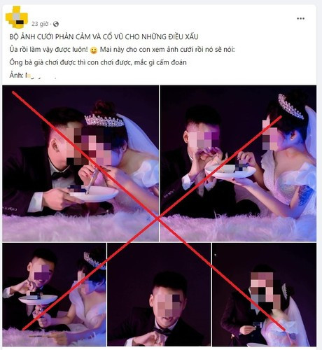 Bộ ảnh cưới với những hình ảnh phản cảm đang khiến cư dân mạng bức xúc, một đôi nam nữ trong trang phục cô dâu chú rể nhưng họ lại tạo dáng phản cảm, như đang háo hức sử dụng chất cấm.
