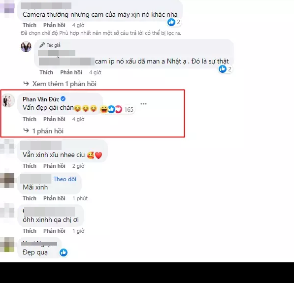 Dưới bài đăng, mọi người dành cho Nhật Linh nhiều lời khen và còn xin cô bí quyết chăm sóc da. Nổi bật là bình luận của Phan Văn Đức ngợi ca bà xã: "Vẫn đẹp gái chán" làm netizen thích thú.