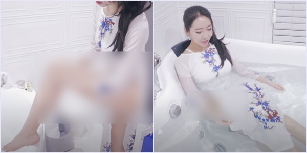 Cô gái này liên tục tạo dáng phản cảm trong tà áo dài không quần khiến ai xem cũng phải "đỏ mặt". Dân mạng Việt Nam cho biết đây là hành động xúc phạm quốc phục của một đất nước, cực kỳ đáng lên án.