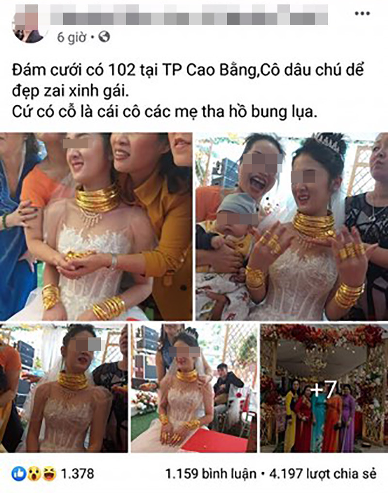 Deo vang kin nguoi, co dau Cao Bang khien nhieu nguoi loa mat