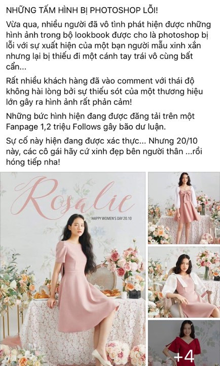 Mới đây, 1 bài chia sẻ cho rằng những tấm hình bị Photoshop lỗi khi người chỉnh ảnh hơi "quá đà" khiến người mẫu ảnh xinh xắn bị thiếu đi mất 1 bên tay trái đã khiến CĐM xôn xao