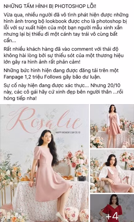 Mới đây, 1 bài chia sẻ cho rằng những tấm hình bị Photoshop lỗi khi người chỉnh ảnh hơi "quá đà" khiến người mẫu ảnh xinh xắn bị thiếu đi mất 1 bên tay trái đã khiến CĐM xôn xao