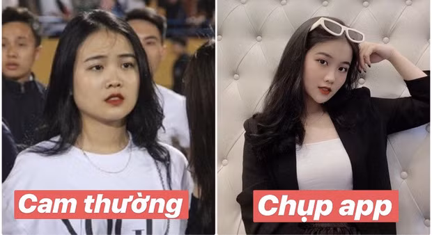 Hot girl Thái Bình Hoàng Anh Ốc cũng chịu chung số phận hình chụp lén khác một trời một vực so với ảnh qua chỉnh sửa.