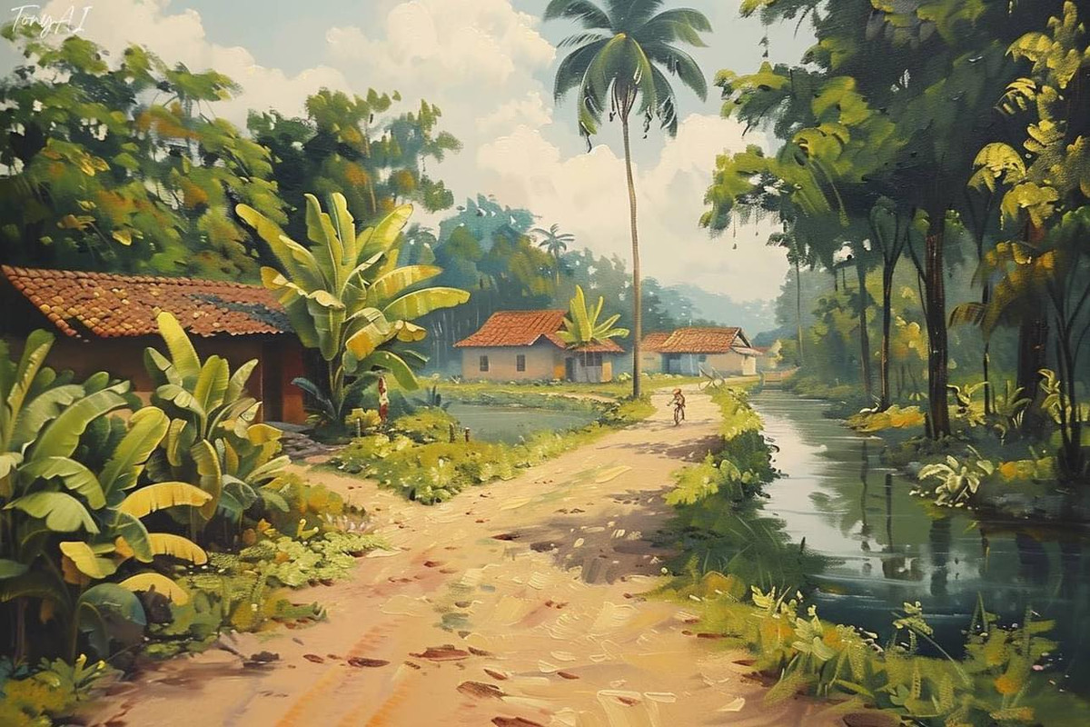 Khi chưa có nhà cửa san sát như bây giờ, những ngôi nhà quê mái ngói ở khá thưa thớt, thế nhưng tình làng nghĩa xóm lại chẳng xa chút nào.