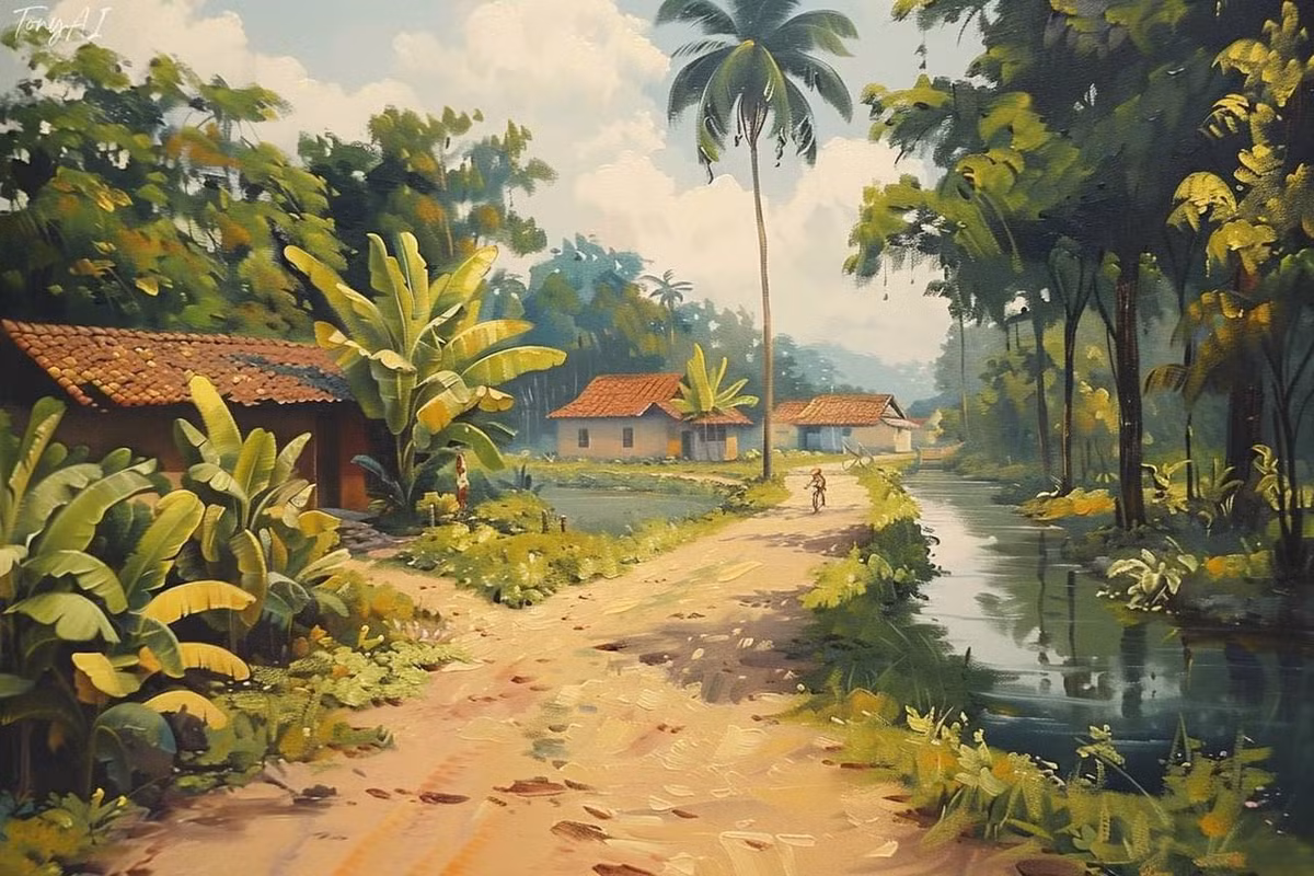 Khi chưa có nhà cửa san sát như bây giờ, những ngôi nhà quê mái ngói ở khá thưa thớt, thế nhưng tình làng nghĩa xóm lại chẳng xa chút nào.