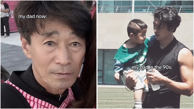 Kể cả nhan sắc ngày xưa của ông bố này mà xuất hiện bây giờ thì cũng vẫn cứ là cực phẩm.