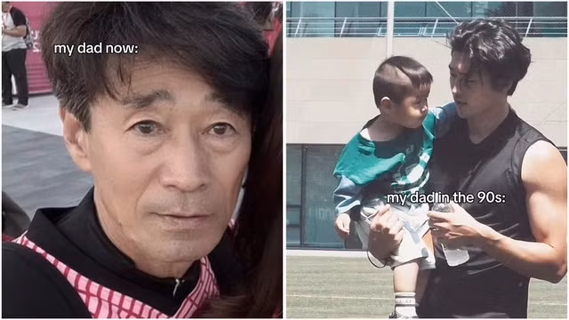 Kể cả nhan sắc ngày xưa của ông bố này mà xuất hiện bây giờ thì cũng vẫn cứ là cực phẩm.