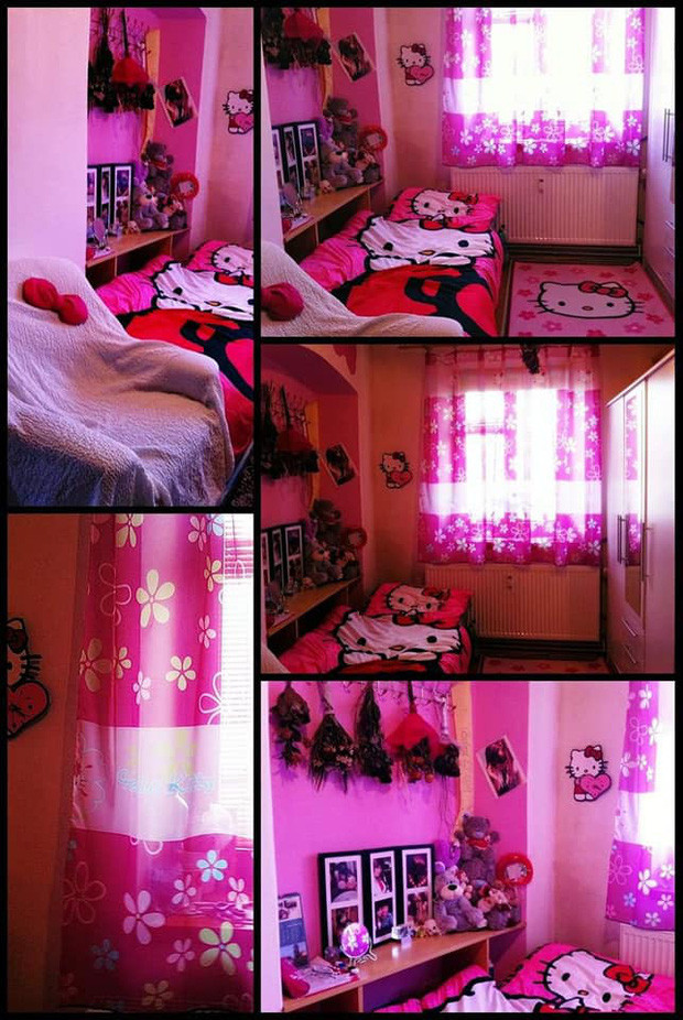 "Thời còn yêu nhau bảo: "Anh ơi em thích hello kitty". Thế là ông hùng hục mua đồ về, tự làm hẳn cho mình 1 cái đồng hồ hình hello kitty, rồi vác sơn, vác đồ đến nhà sơn phòng treo rèm các kiểu, thành phòng hello kitty luôn. Mỗi tội anh trai mù màu (lão không phân biệt được màu đậm nhạt) nên hơi chói lói tí" - Cô vợ tự hào khoe có ông chồng khéo tay.