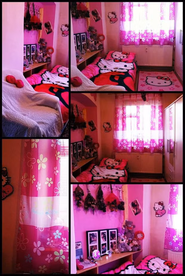 "Thời còn yêu nhau bảo: "Anh ơi em thích hello kitty". Thế là ông hùng hục mua đồ về, tự làm hẳn cho mình 1 cái đồng hồ hình hello kitty, rồi vác sơn, vác đồ đến nhà sơn phòng treo rèm các kiểu, thành phòng hello kitty luôn. Mỗi tội anh trai mù màu (lão không phân biệt được màu đậm nhạt) nên hơi chói lói tí" - Cô vợ tự hào khoe có ông chồng khéo tay.