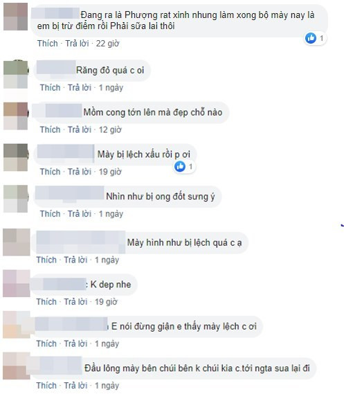 Hình ảnh mới của Quách Phượng dù vẫn nhận được lời khen, nhưng đa phần lại nhận xét lần chỉnh sửa này của cô chưa thành công khi khuôn lông mày đã bị lệch còn phần môi thì đỏ hơi quá đà.