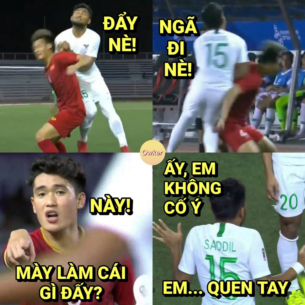 Ngay từ khi bắt đầu vào trận đấu, U22 Việt Nam và U22 Indonesia đã có những pha va chạm mạnh khiến người hâm mộ lo ngại.