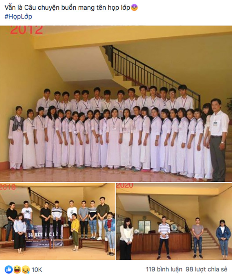 Lớp gần 40 người thế nhưng đến tham dự buổi họp lớp chỉ có chưa đến 10 người khiến ai nhìn cũng vừa buồn cười vừa thương. Đây là dịp giúp bạn bè có thời gian xích lại gần nhau thế nhưng không phải ai cũng có đủ thời gian và điều kiện để tham dự.