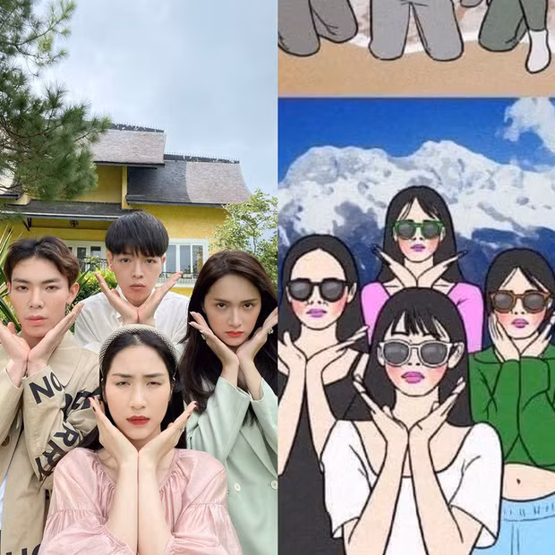 Sau khi chụp loạt ảnh bắt trend, cả nhóm khiến fan không nhịn được cười, đặc biệt là biểu cảm của nữ ca sĩ Hoà Minzy.