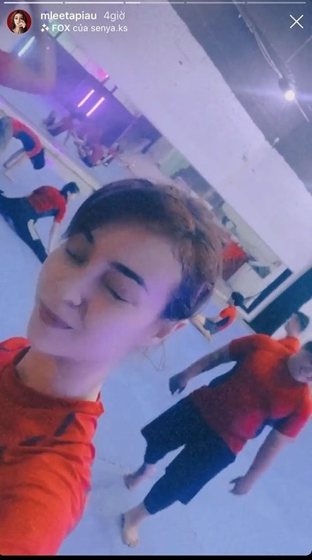 Mlee cũng là gương mặt quen thuộc của phòng tập này, cô cũng vừa đăng tải video thể hiện tâm trạng phấn khích khi trở lại phòng tập. (Ảnh: Chụp màn hình)