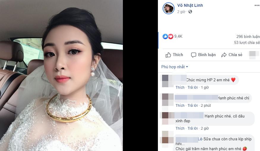 Ngày 30/1 (tức mùng 6 Tết Âm lịch) đám cưới của Phan Văn Đức và "hot girl mầm non" Võ Nhật Linh được tổ chức tại quê nhà Nghệ An thu hút sự chú ý của truyền thông. Trên trang cá nhân, cô nàng khoe khoảnh khắc trong đám cưới nhận được nhiều lời khen bởi nhan sắc xinh đẹp.