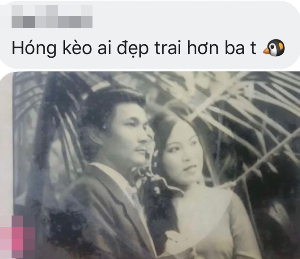 Nhiều người còn tự hào khi khoe ảnh cưới của bố mẹ và được dân mạng khen nhan sắc của phụ huynh nhà mình.