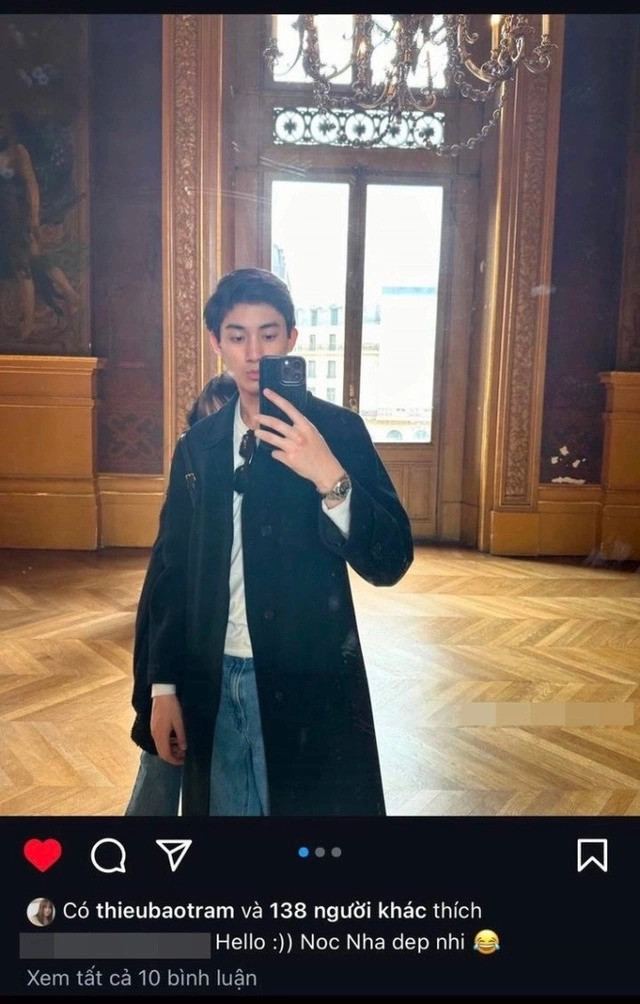 "Tình trẻ" của nữ ca sĩ họ Thiều được nhiều người khen ngợi vì chiều cao vượt trội cùng gương mặt điển trai.