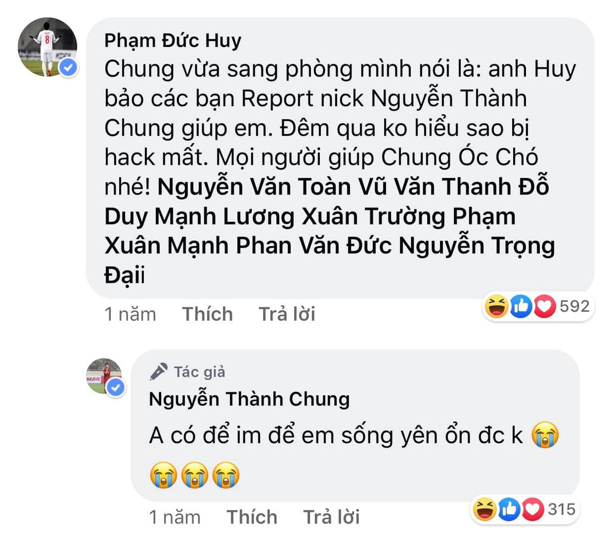Câu nói "Anh có để im để em sống yên ổn được không" thể hiện đầy sự bất lực của cầu thủ U23 Việt Nam trước trò đùa của đồng đội.