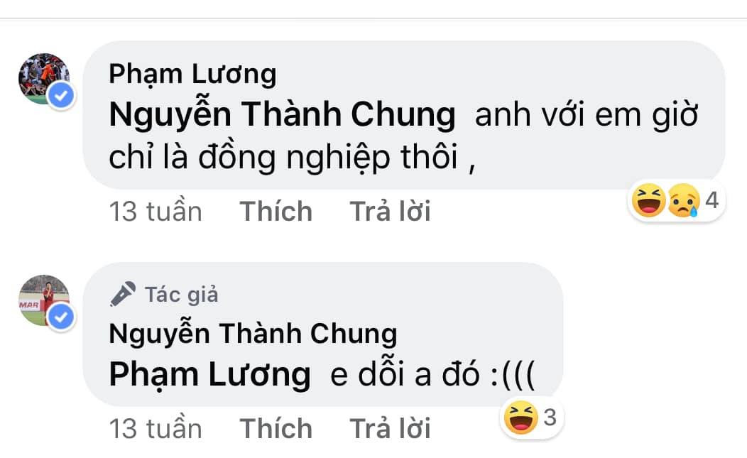 Bị tất cả lứa đàn anh trêu đùa, Thành Chung chỉ hiền lành doạ dỗi. Đây dường như là câu nói không có trọng lượng nhất từ trước tới giờ của cầu thủ này, đặc biệt là đối với những nhân vật siêu lầy như Đức Huy.