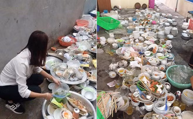 Nhìn đống bát đĩa trên, nhiều người dùng mạng xã hội ngán ngẩm: "Bát đĩa thế này thì rửa đến bao giờ mới xong? Sao không dọn dần, mâm nào ăn xong rửa luôn mâm ấy, nhìn thấy lười quá", "Nhìn chỗ bát đĩa bẩn phải rửa này em xin giơ tay rút lui thôi".