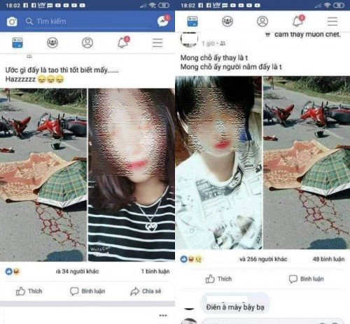 Đầu năm nay, một số bạn trẻ đăng tải hình cá nhân cùng một vụ tai nạn thương tâm với caption ước được tai nạn chết.