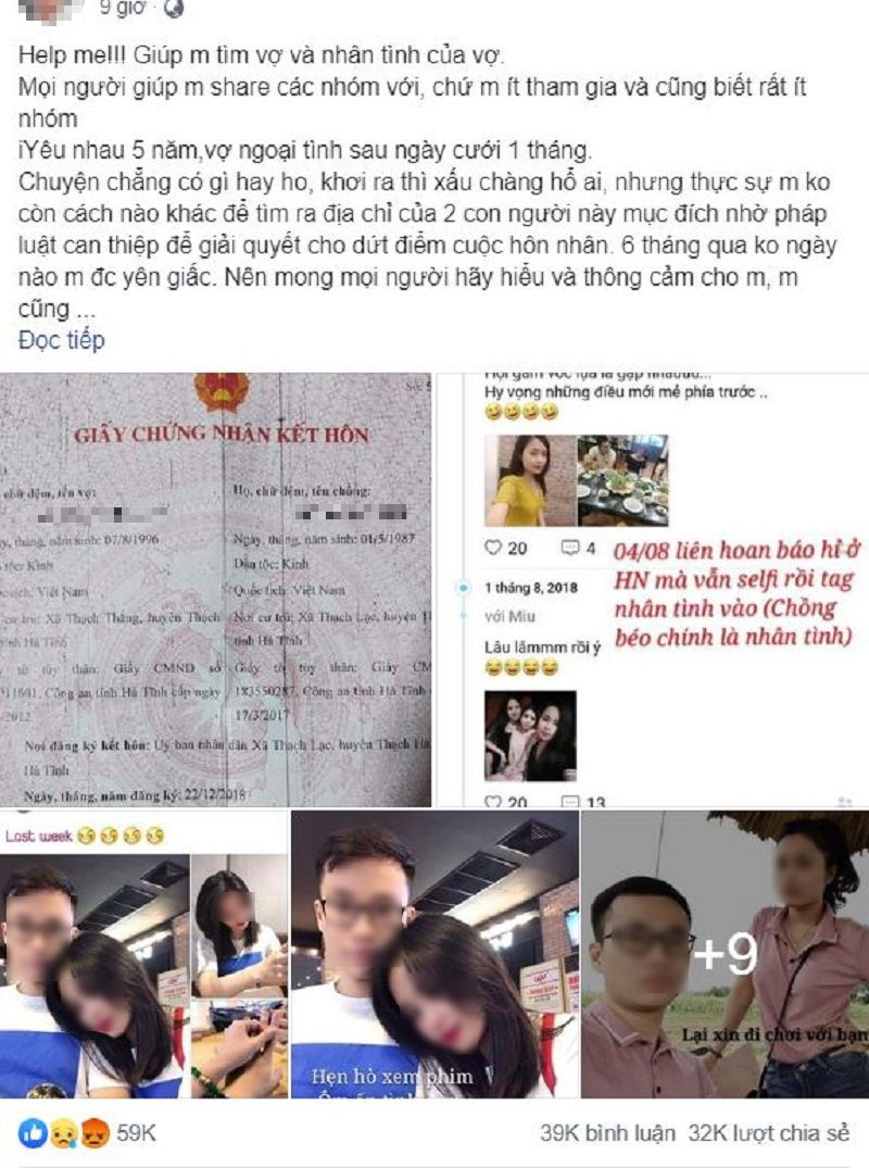 Chong bi vo cam sung 1 thang sau ngay cuoi, dan mang dua binh luan la