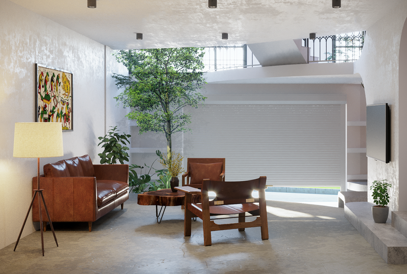 Kiểu thiết kế mở cho phép ánh sáng xuyên qua và không gian để trồng cây, góp phần thể hiện ngôi nhà phong cách mộc mạc và gần gũi.